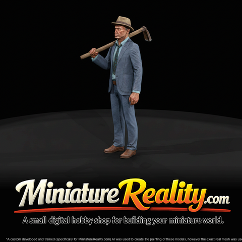 1920's Farmer - Man in Suit with Hoe