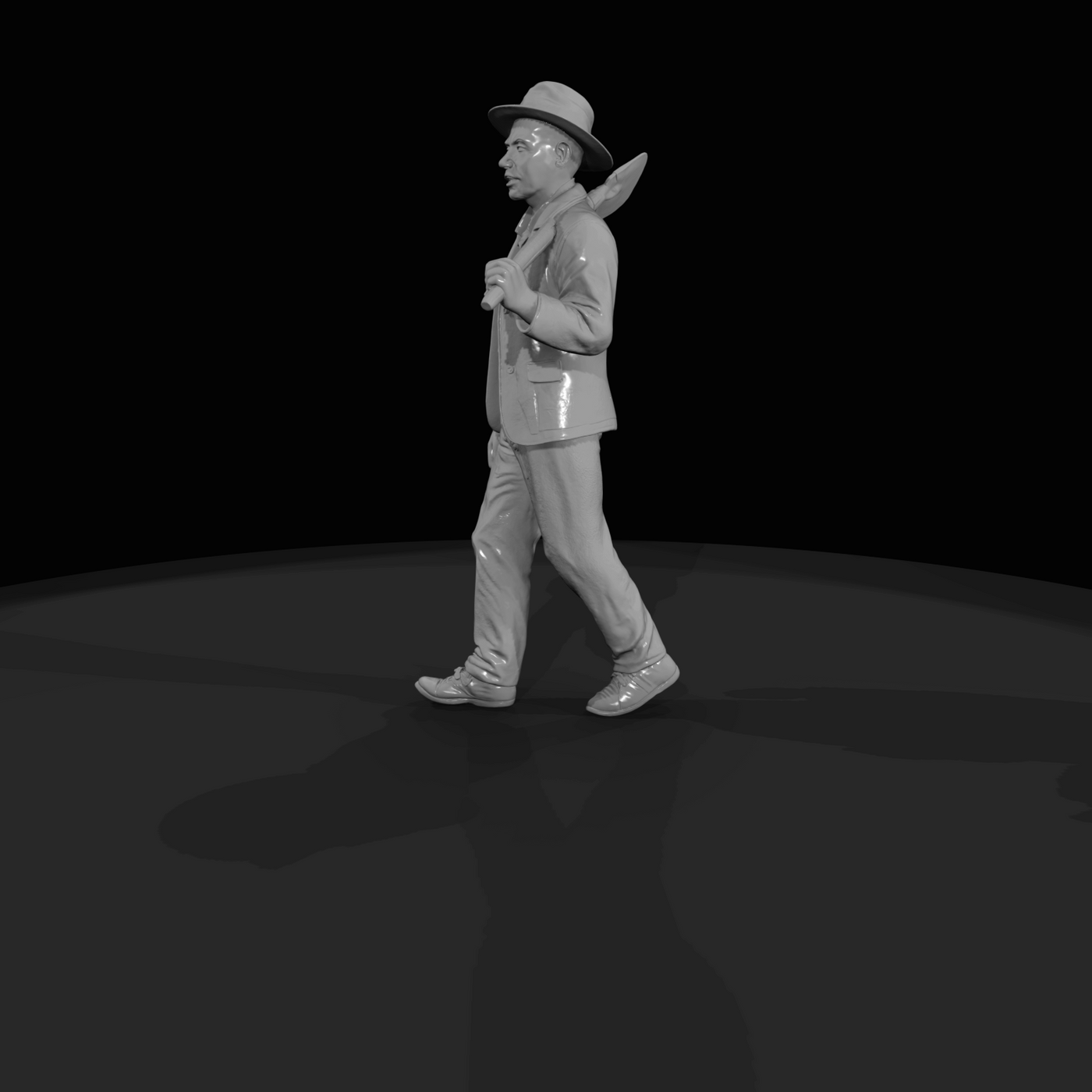 1920's Farmer - Man in Suit with Hoe