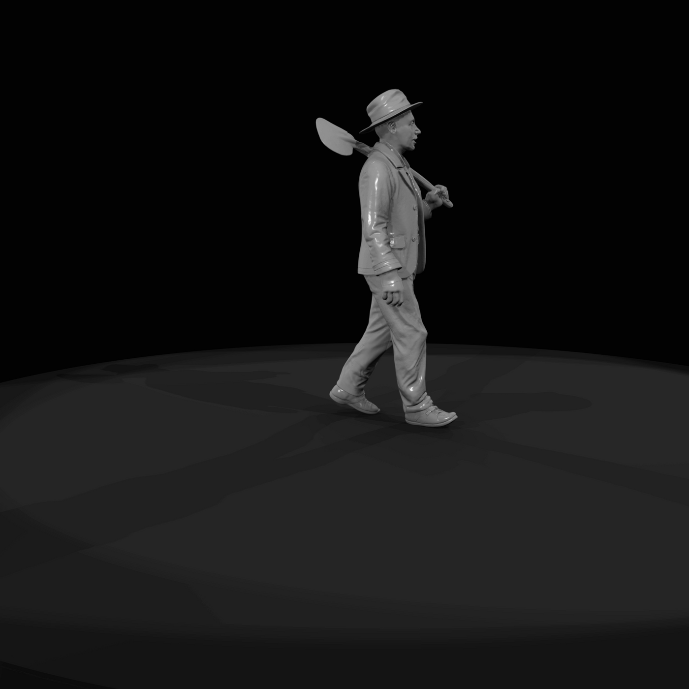 1920's Farmer - Man in Suit with Hoe