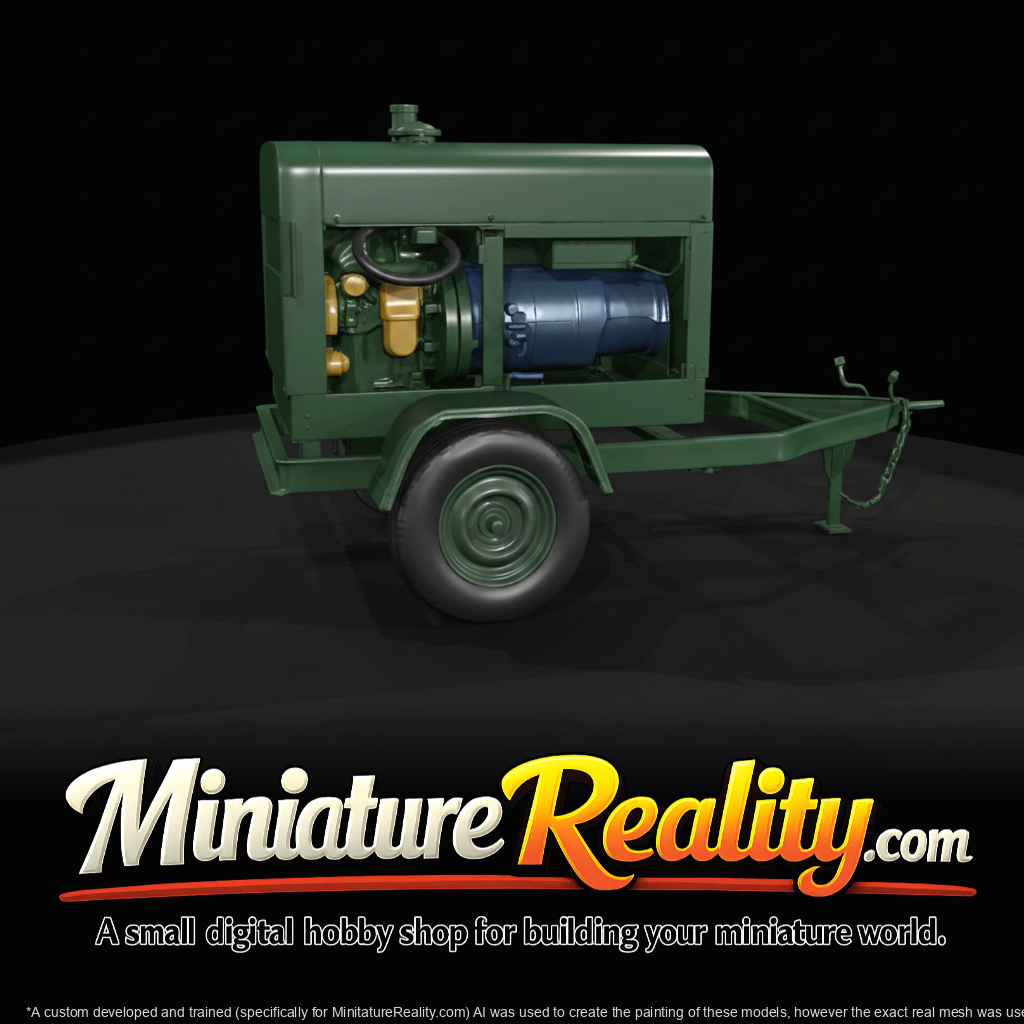 WWII-era military trailer, olive drab (1940s) — unknown military-type wheeled trailer