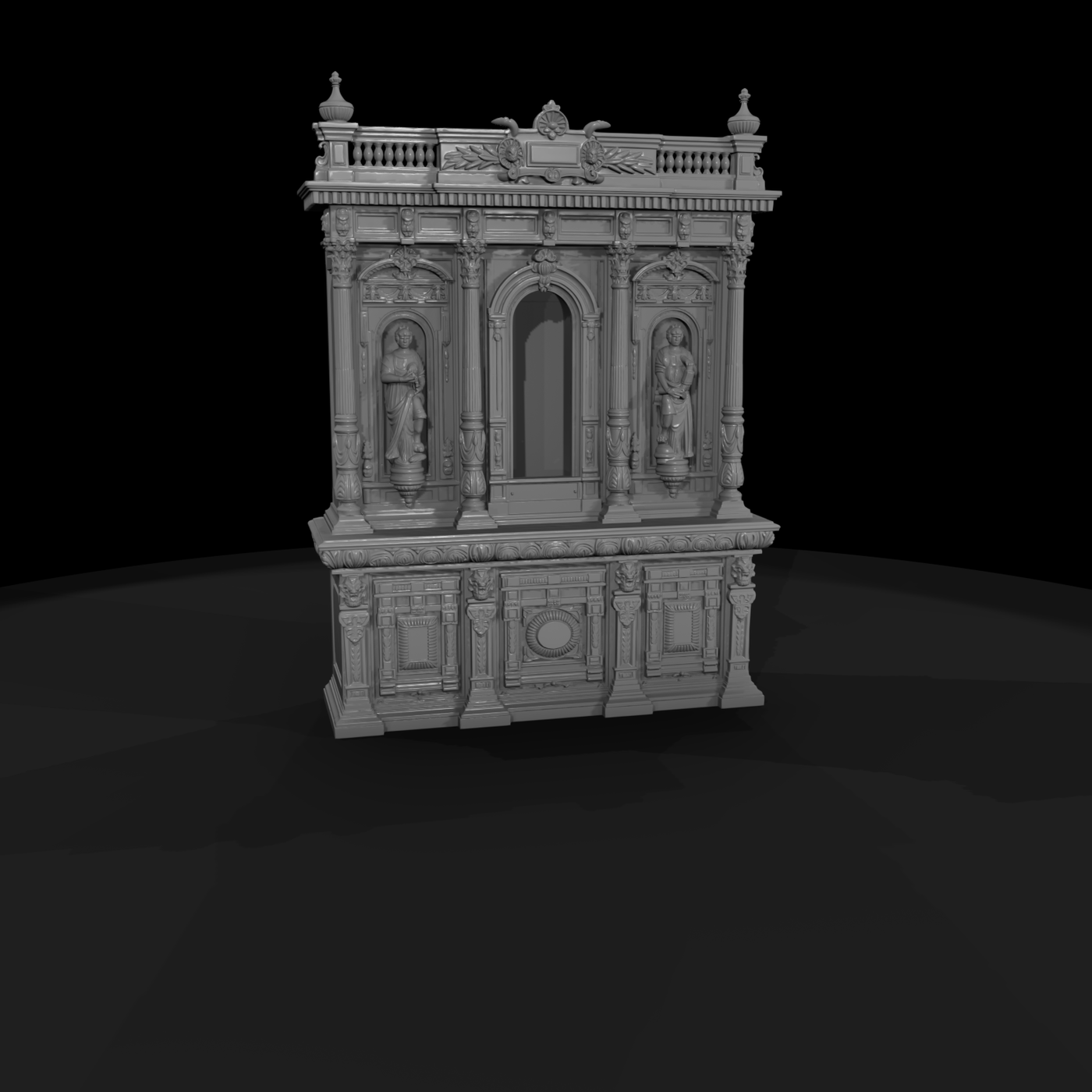Victorian Ornate Carved Cabinet