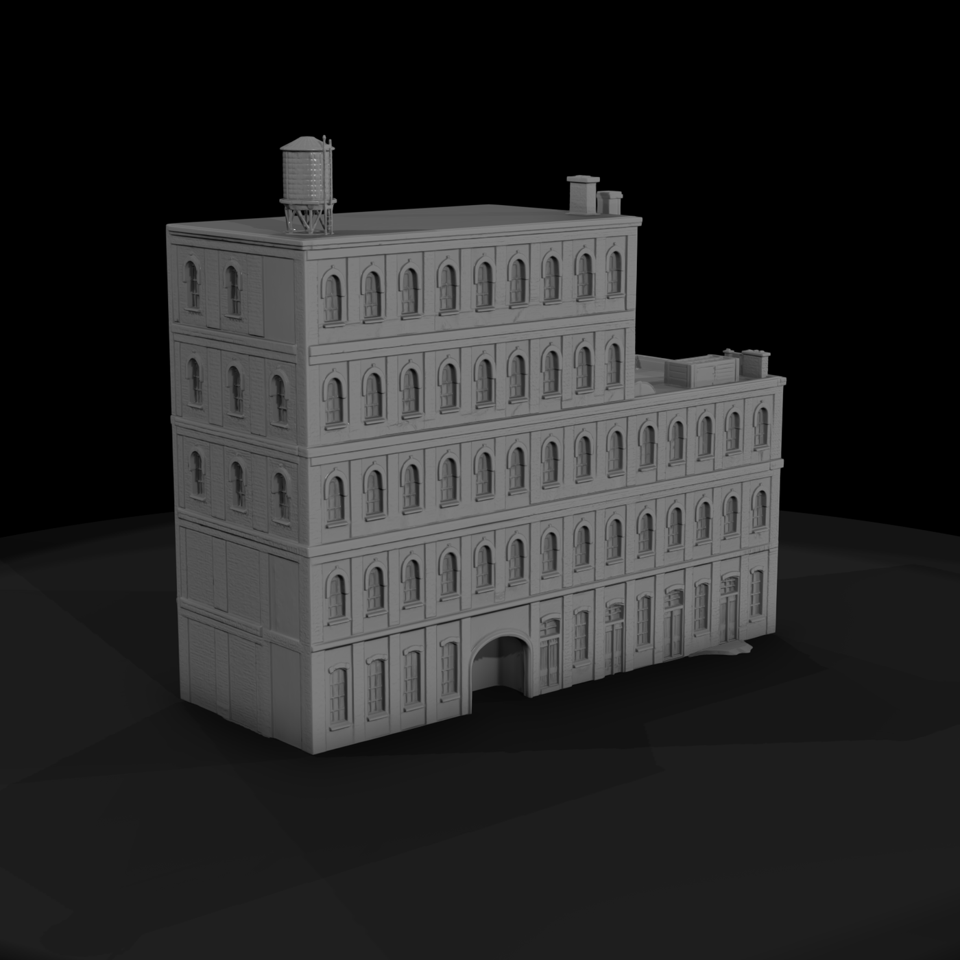 Four-Storey Brick Hotel Facade