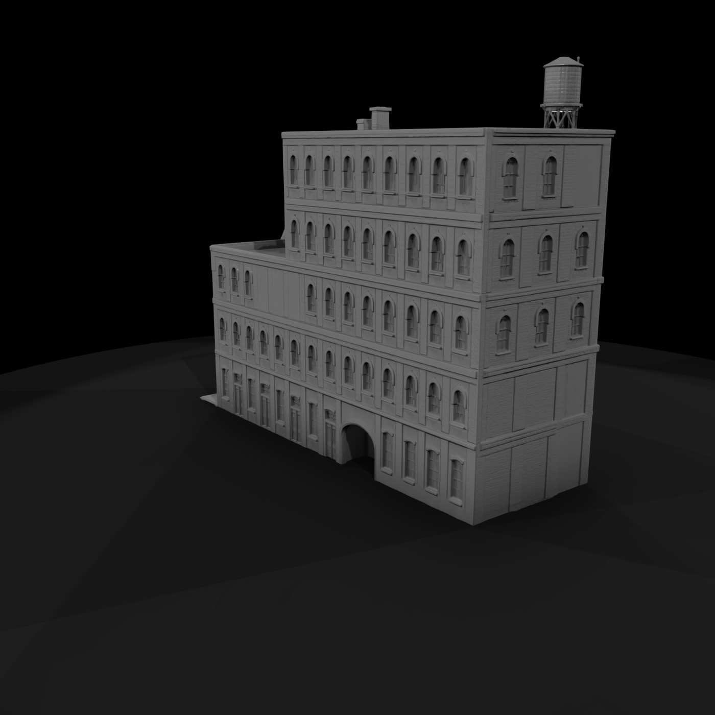 Four-Storey Brick Hotel Facade