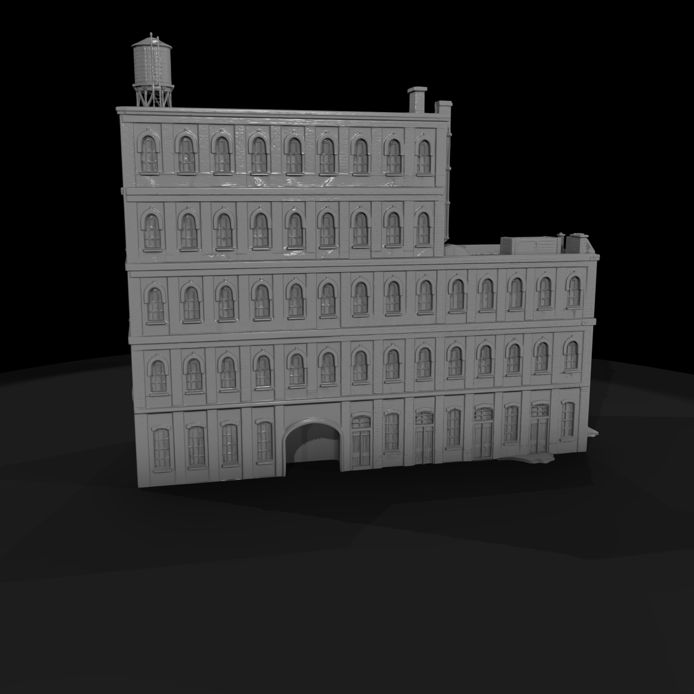 Four-Storey Brick Hotel Facade