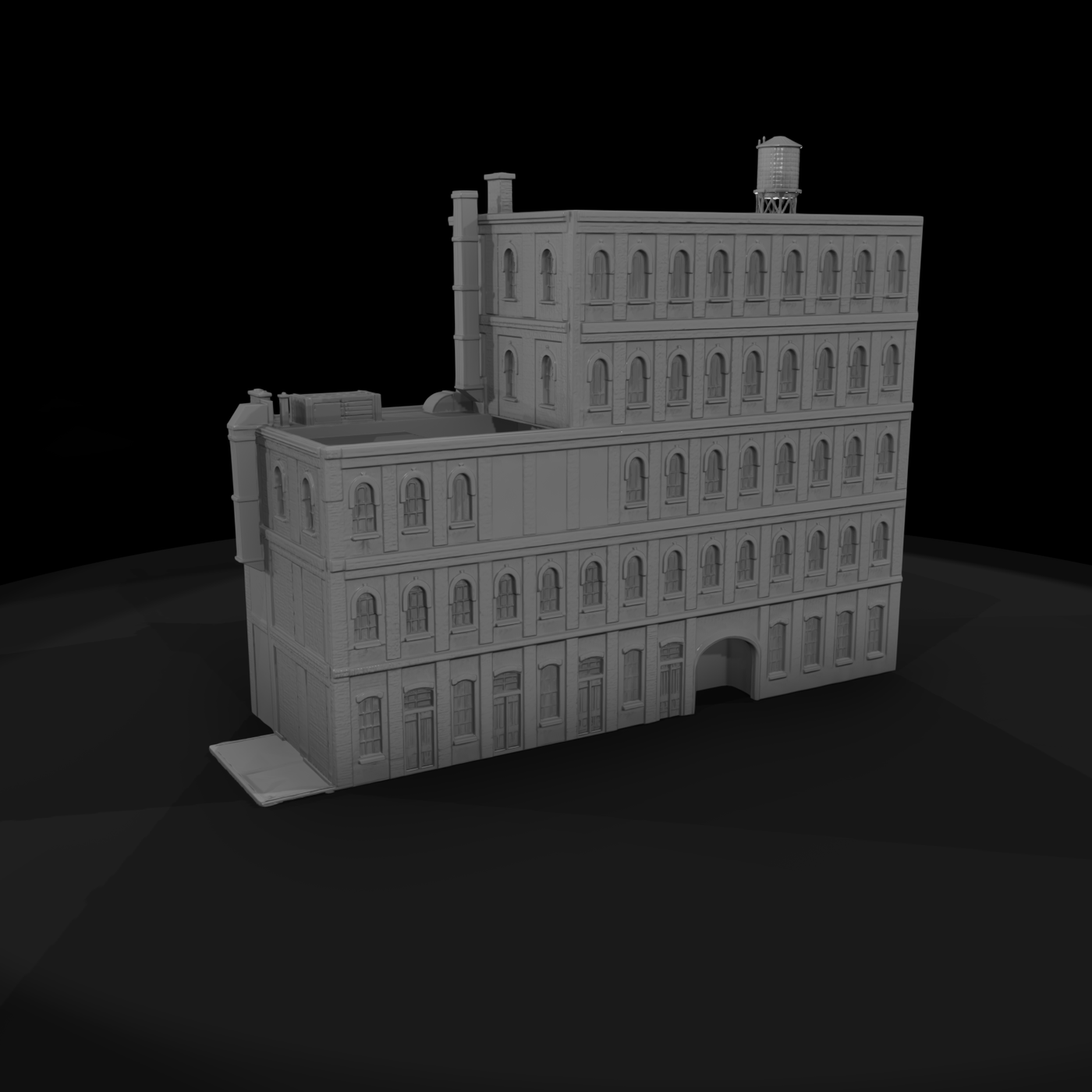 Four-Storey Brick Hotel Facade