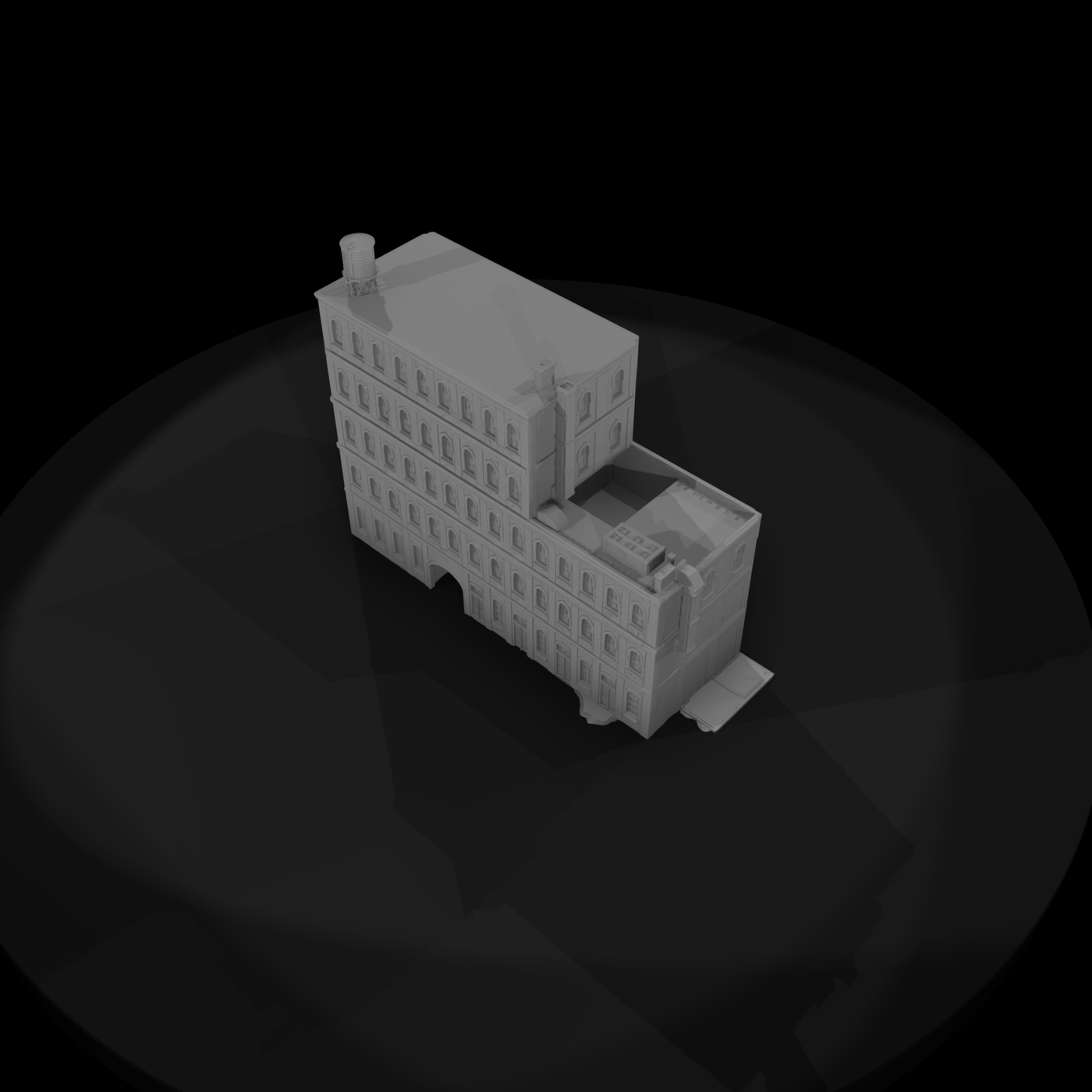 Four-Storey Brick Hotel Facade