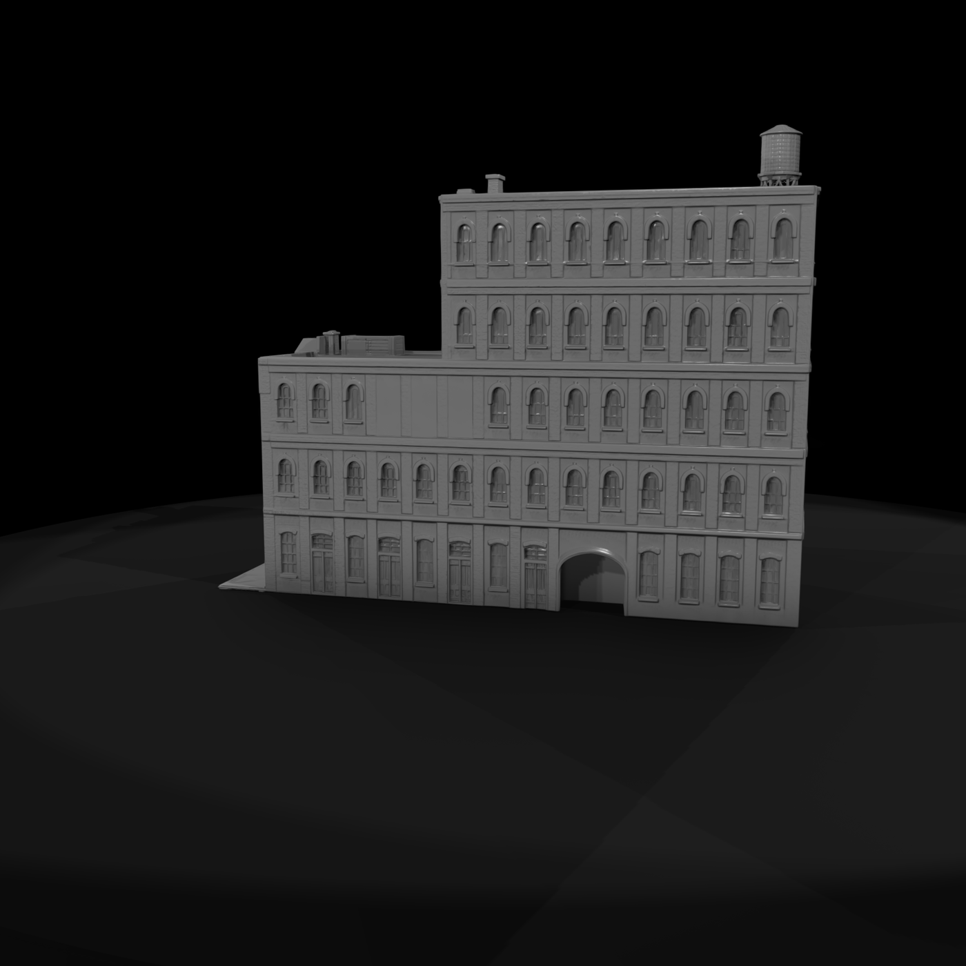 Four-Storey Brick Hotel Facade