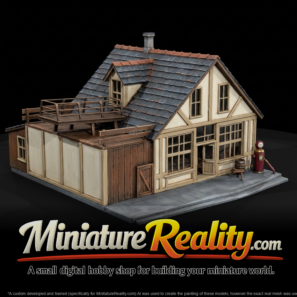 Gabled Storefront Facade Model