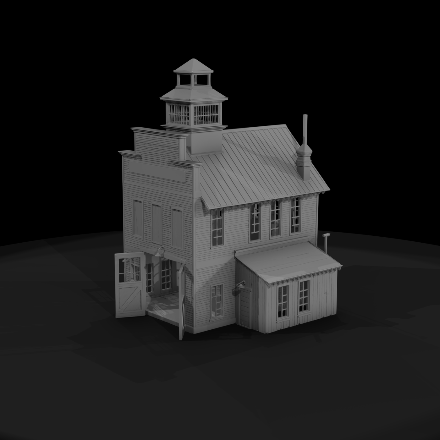 Two-Story Firehouse with Cupola