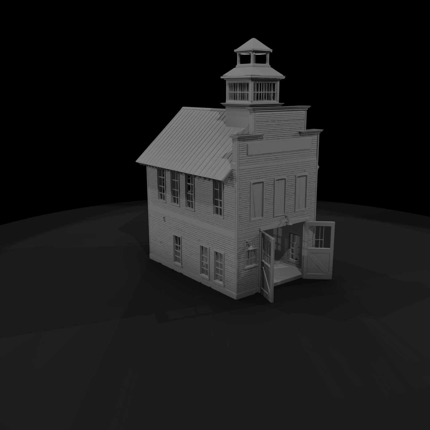 Two-Story Firehouse with Cupola