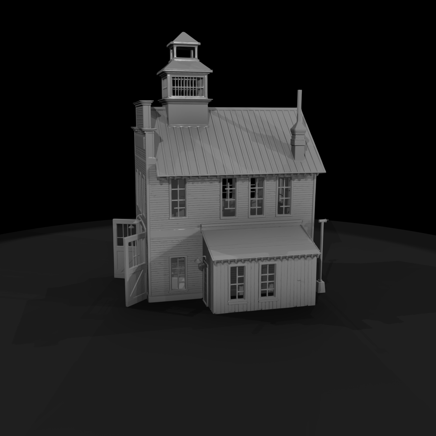 Two-Story Firehouse with Cupola