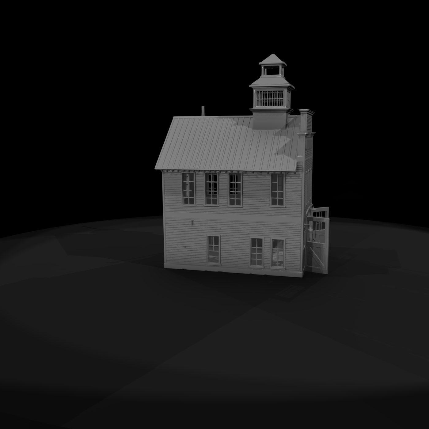 Two-Story Firehouse with Cupola