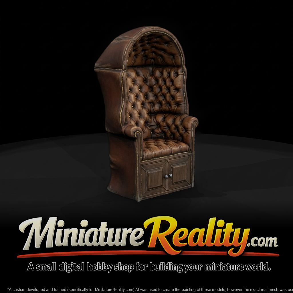 Victorian Hooded Armchair with Cabinet