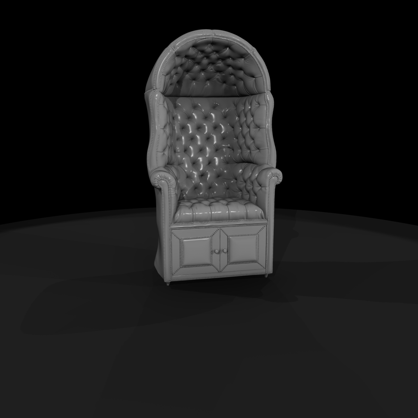 Victorian Hooded Armchair with Cabinet