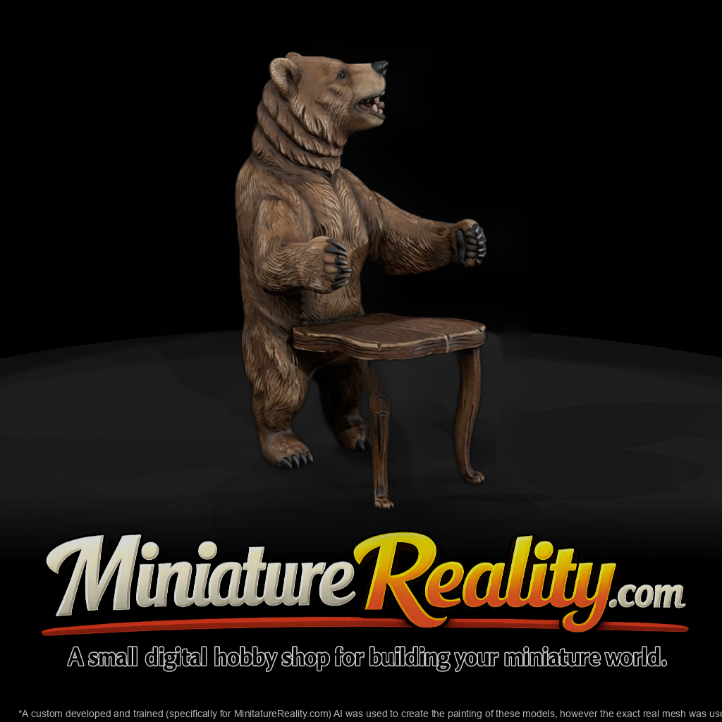 Carved Bear Chair Ornament