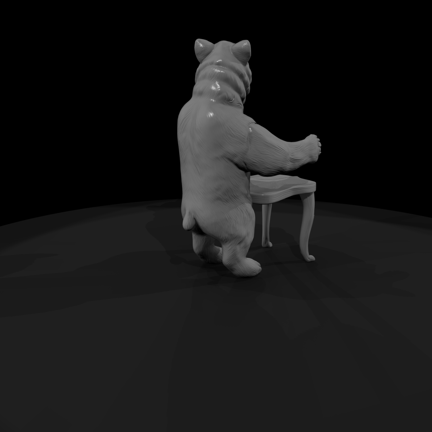 Carved Bear Chair Ornament