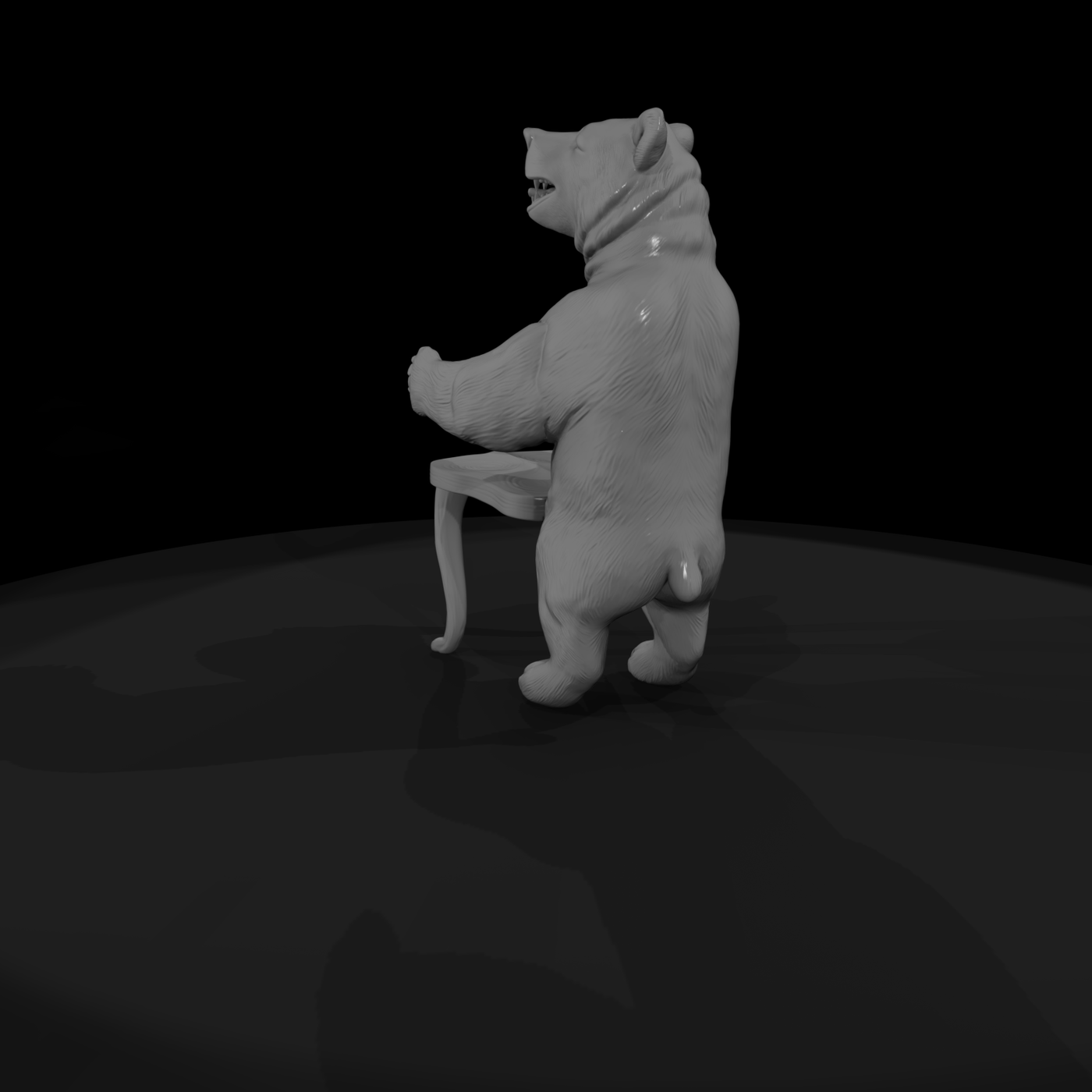 Carved Bear Chair Ornament