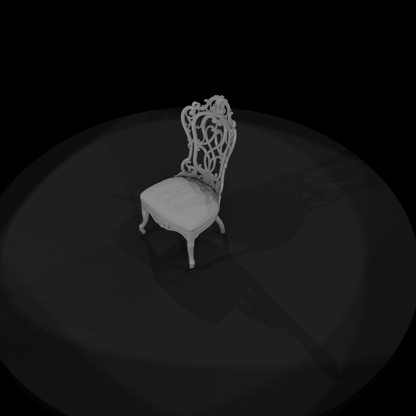 Victorian Carved Side Chair with Casters