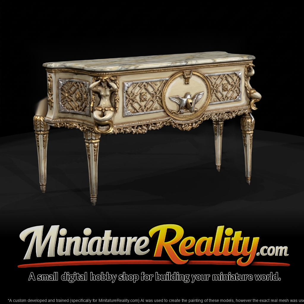 Neoclassical Marble-Top Console Table