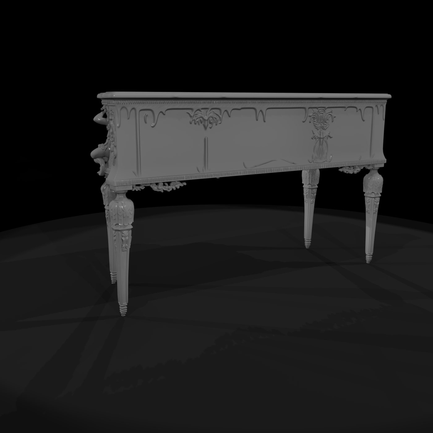 Neoclassical Marble-Top Console Table