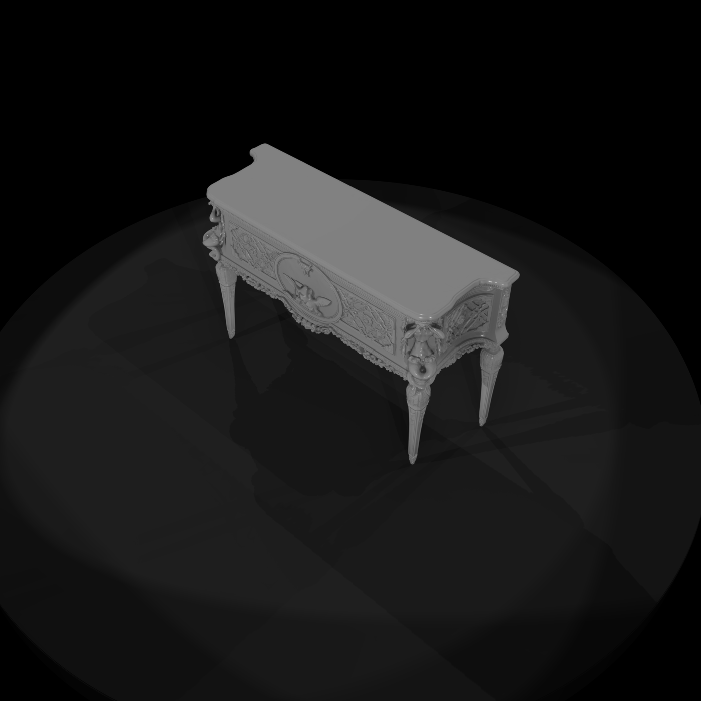 Neoclassical Marble-Top Console Table