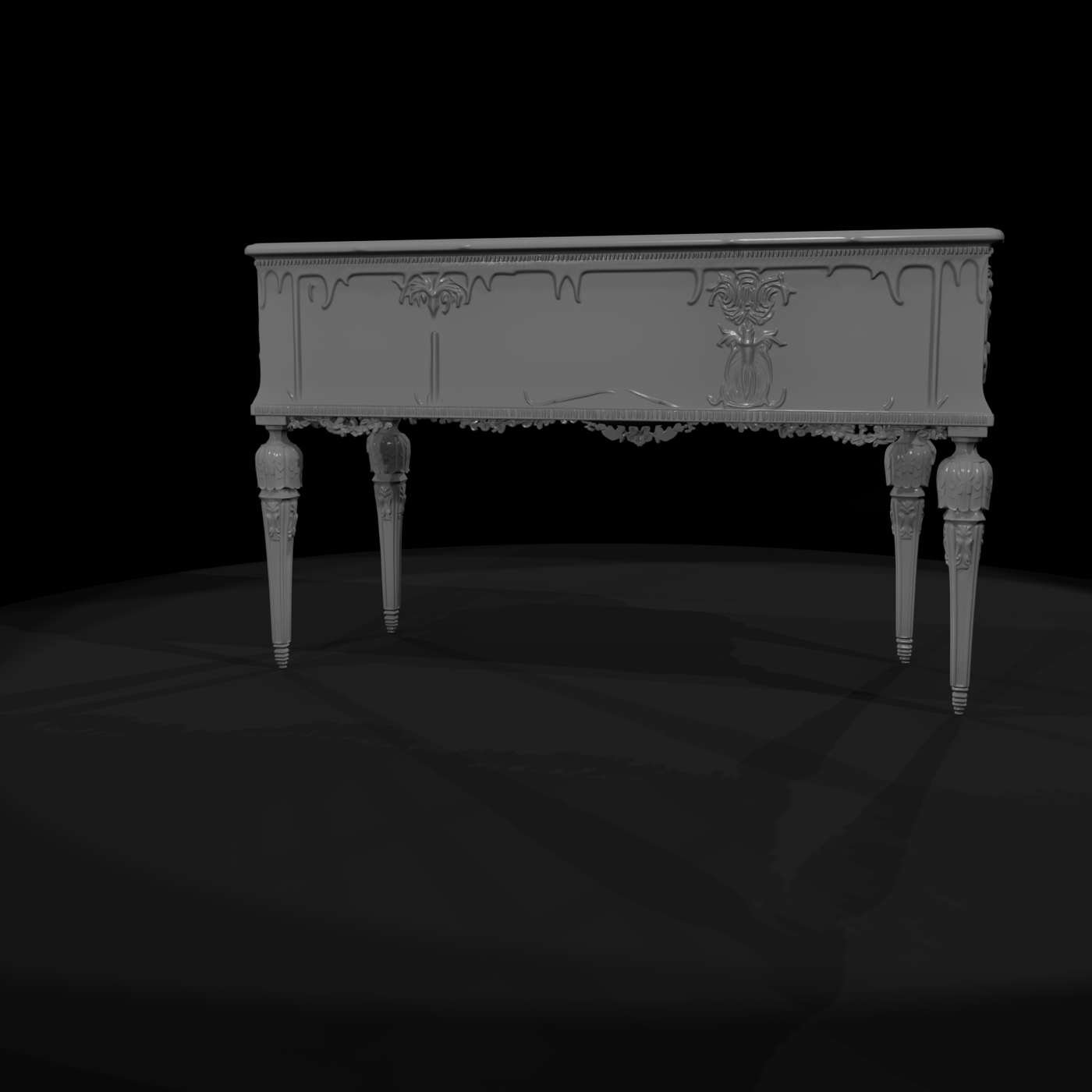 Neoclassical Marble-Top Console Table