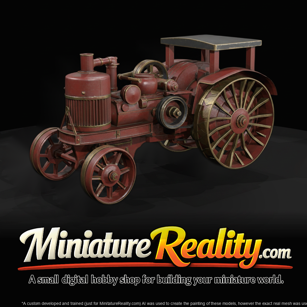 3D Printable Antique Steam Tractor (Traction Engine)