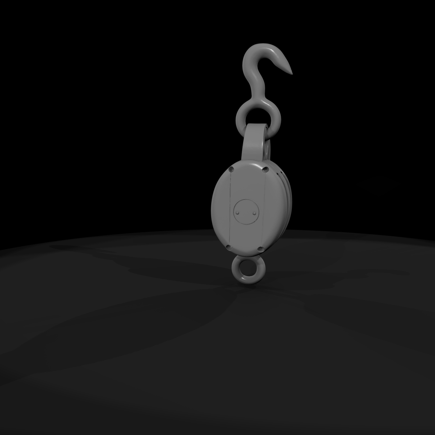 3D-Printable Double-Sheave Pulley Block with Swivel Hook