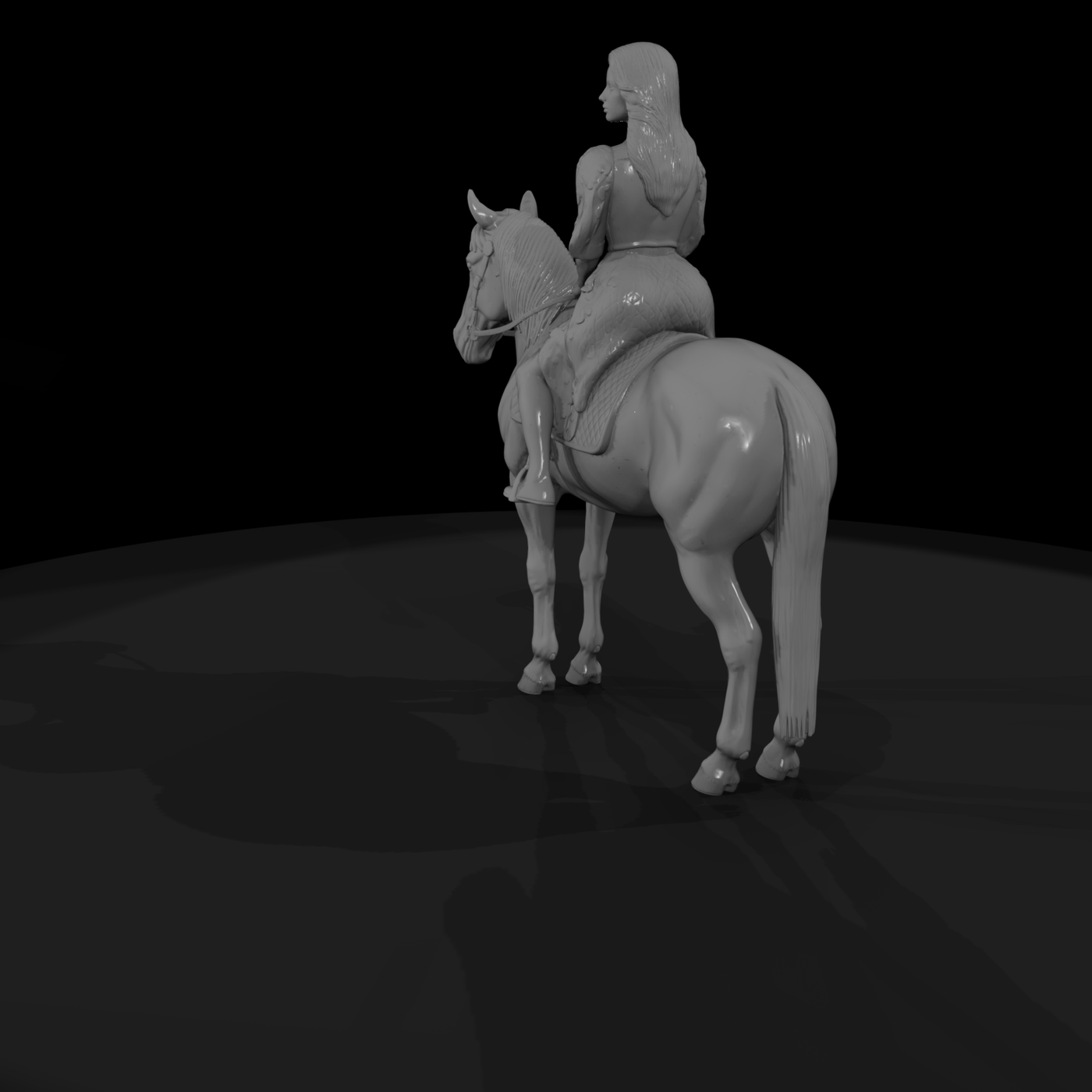 Woman on Horse — Rider in Floral Dress