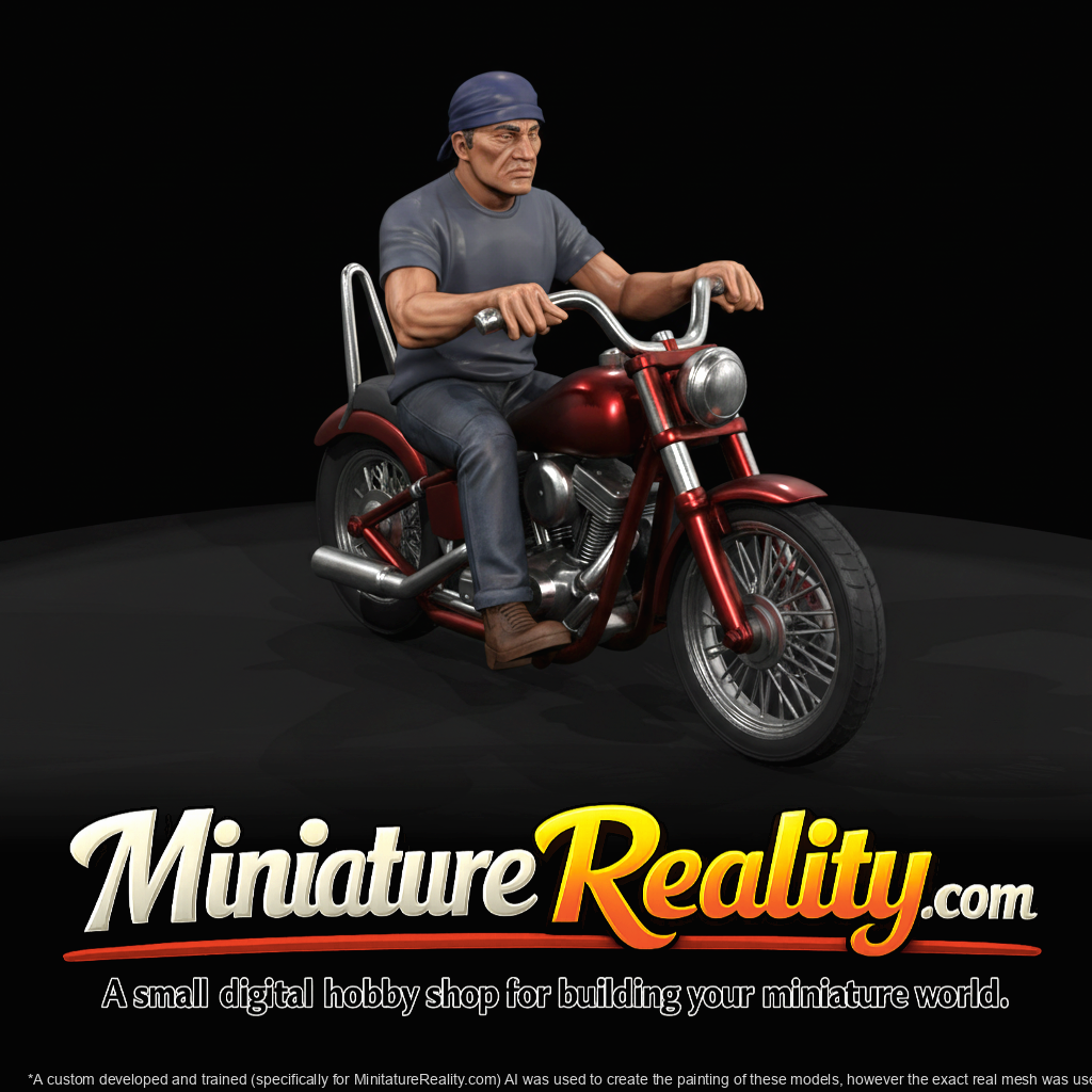 Motorcycle With Seated Human Rider Sculpt (estimated)