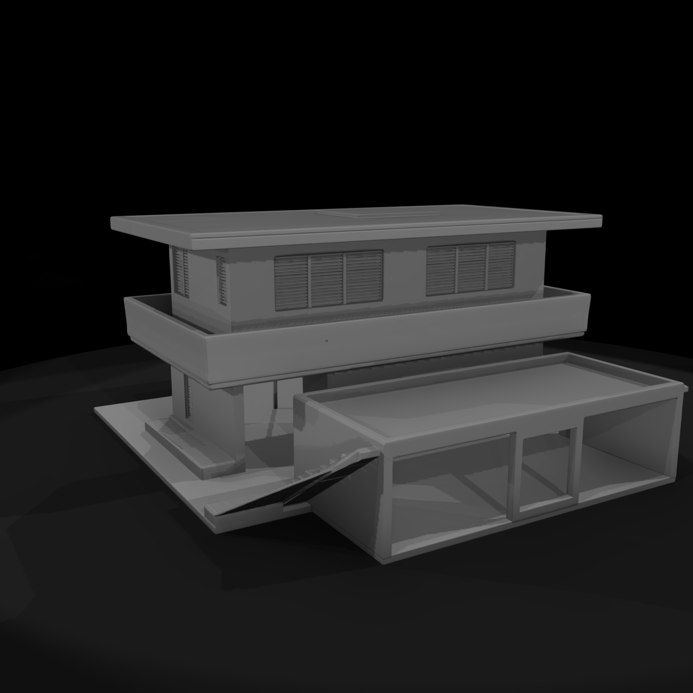 Motel Canopy Facade with 3 Car Bays