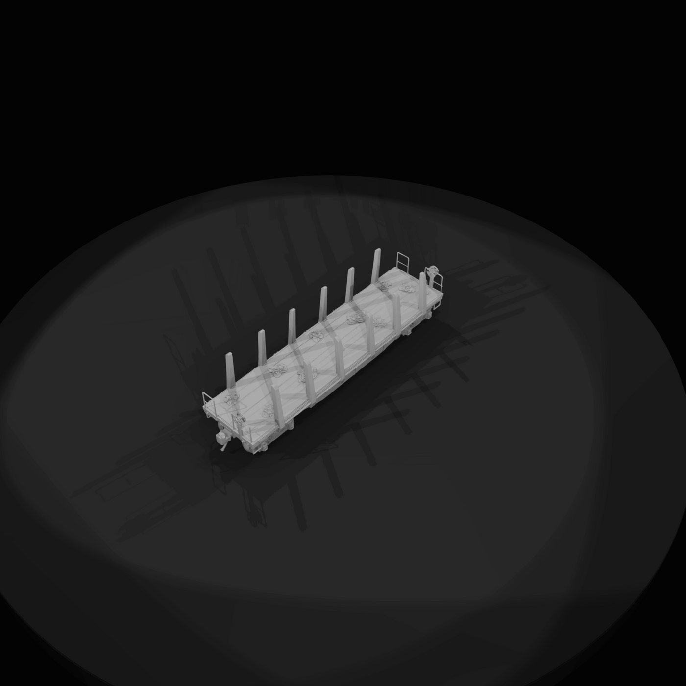 Old Train Flat Car - Static