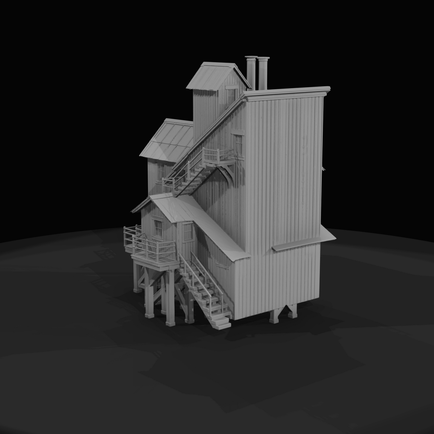 Stilted Waterfront Industrial Building (1920s)