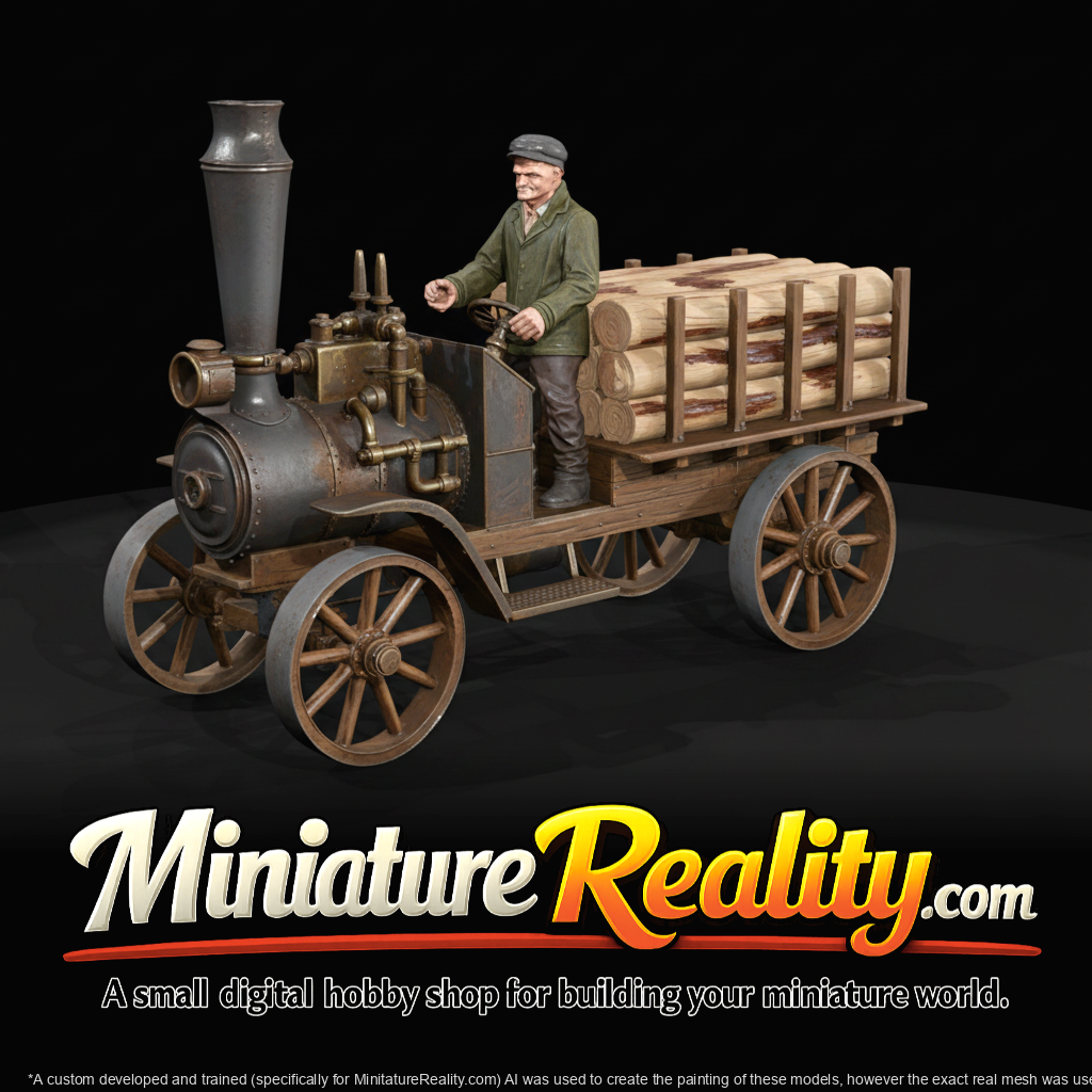 Steam Logging truck with driver