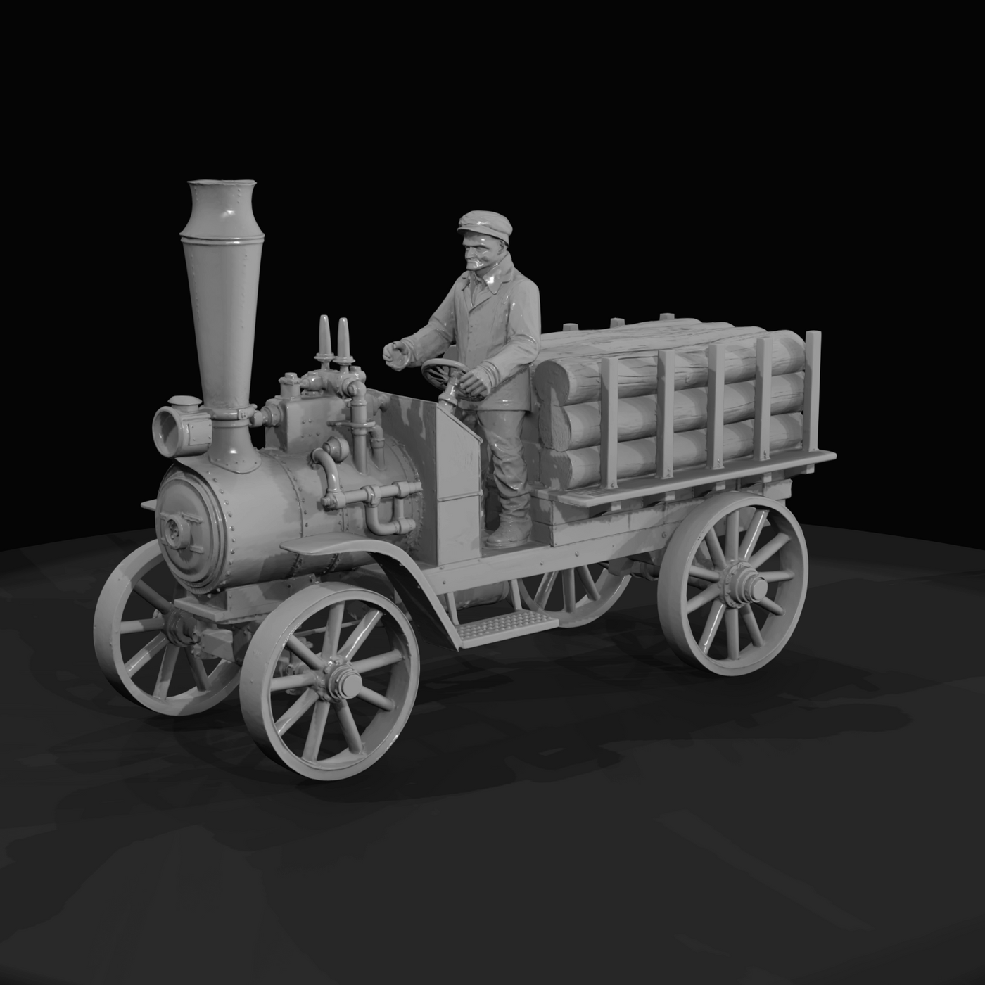 Steam Powered Logging Wagon Steam Wagon Tractor (1910s)
