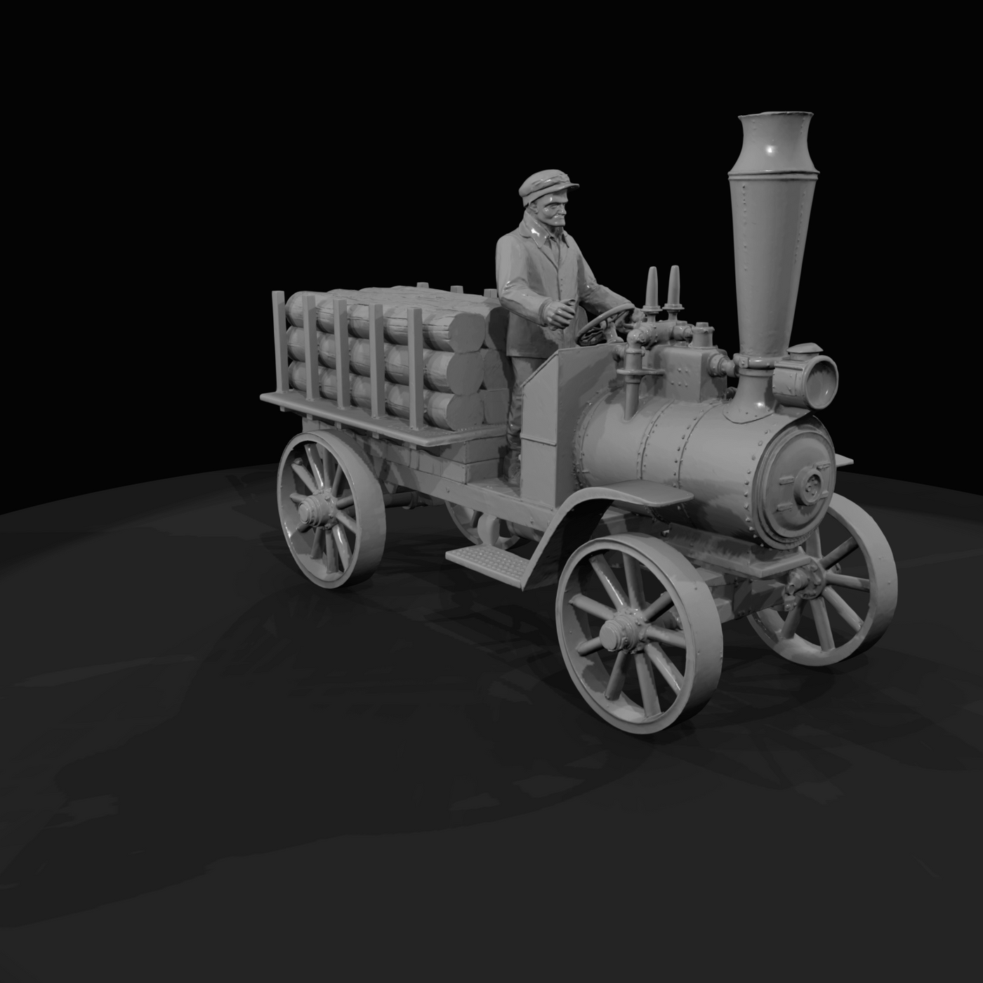 Steam Powered Logging Wagon Steam Wagon Tractor (1910s)