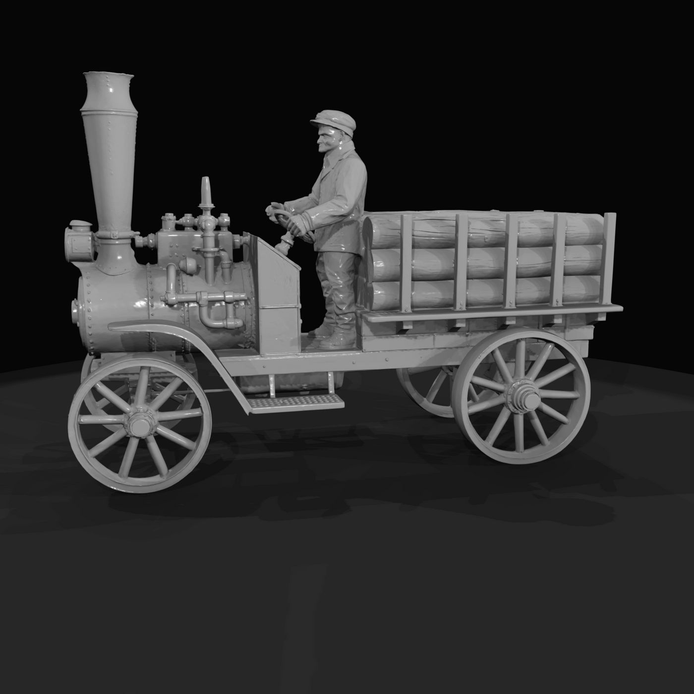 Steam Powered Logging Wagon Steam Wagon Tractor (1910s)