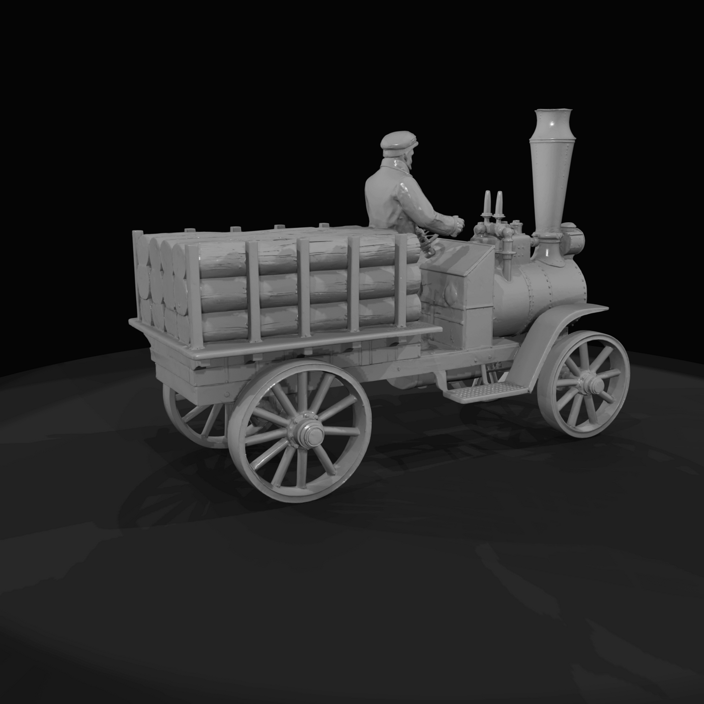 Steam Powered Logging Wagon Steam Wagon Tractor (1910s)