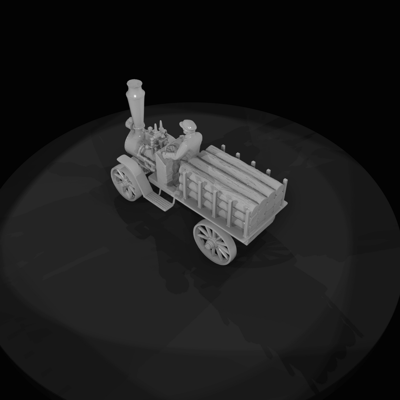 Steam Powered Logging Wagon Steam Wagon Tractor (1910s)