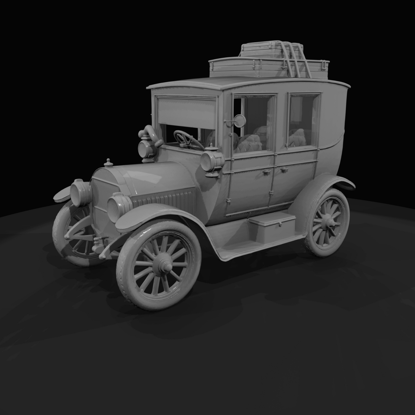 1910s Small covered sedan with luggage