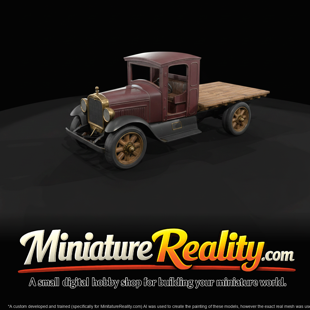 1950s flatbed truck (1950s) — restored green, mid-century American commercial