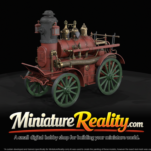 19th-century horse-drawn steam fire engine / portable steam pumper