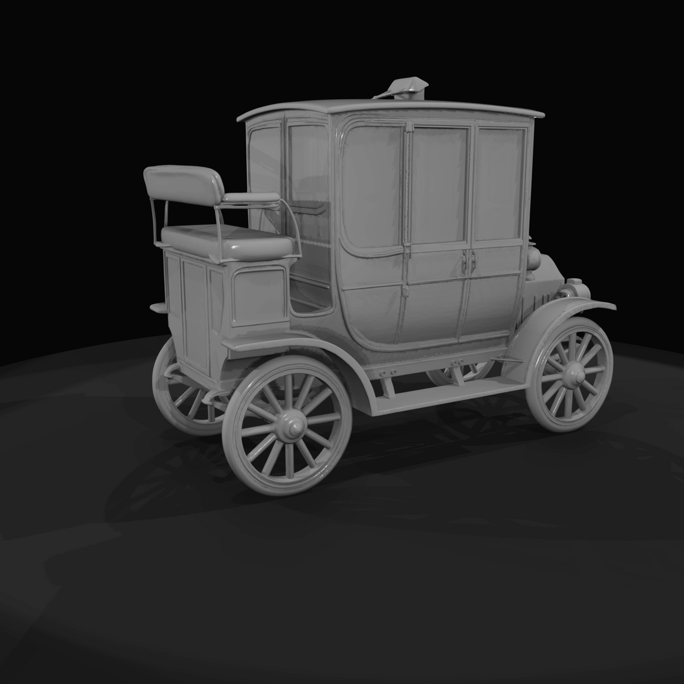 Brass-era enclosed automobile (early 1900s)