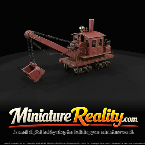 Bucyrus rail-mounted steam shovel (scale model replica)