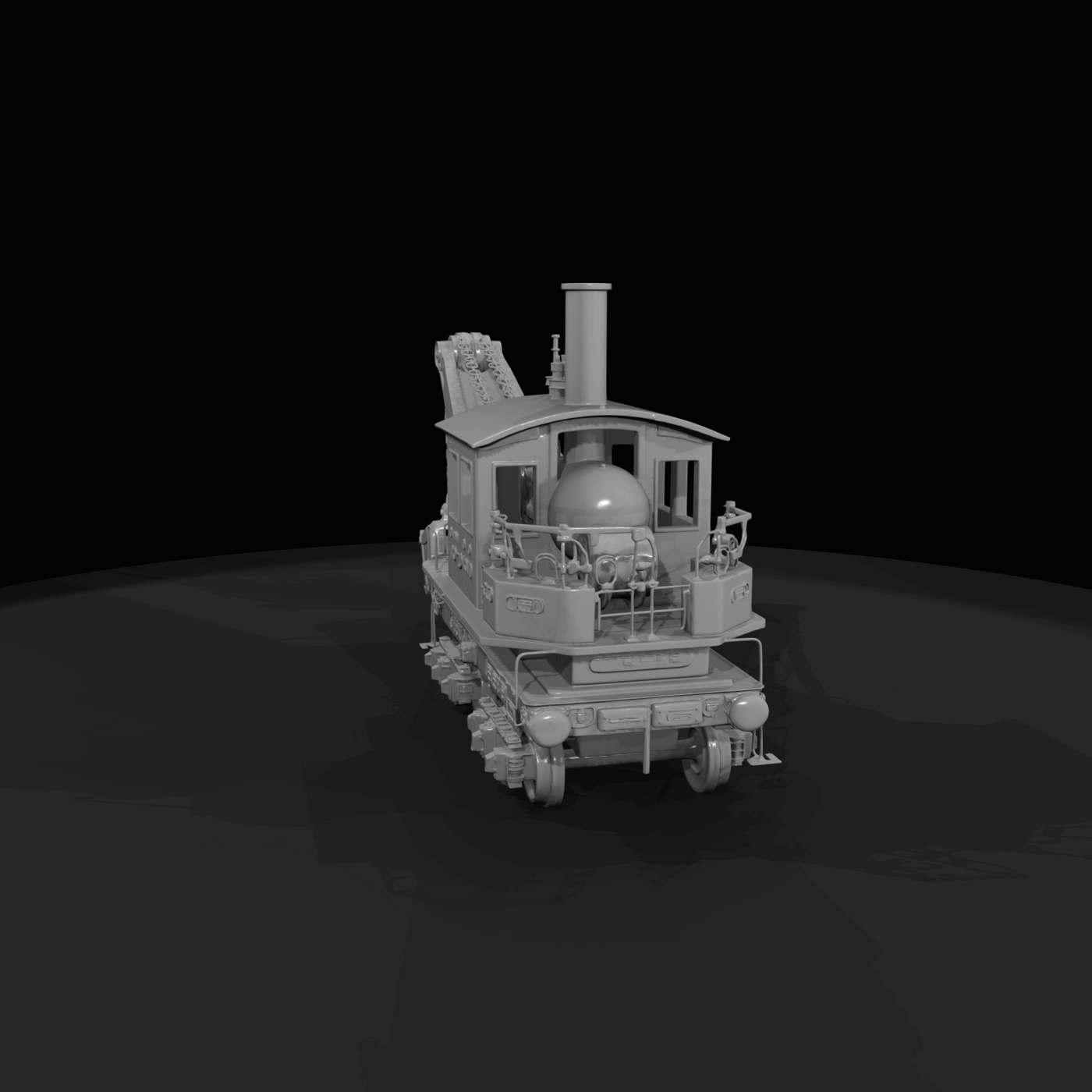 Bucyrus rail-mounted steam shovel (scale model replica)