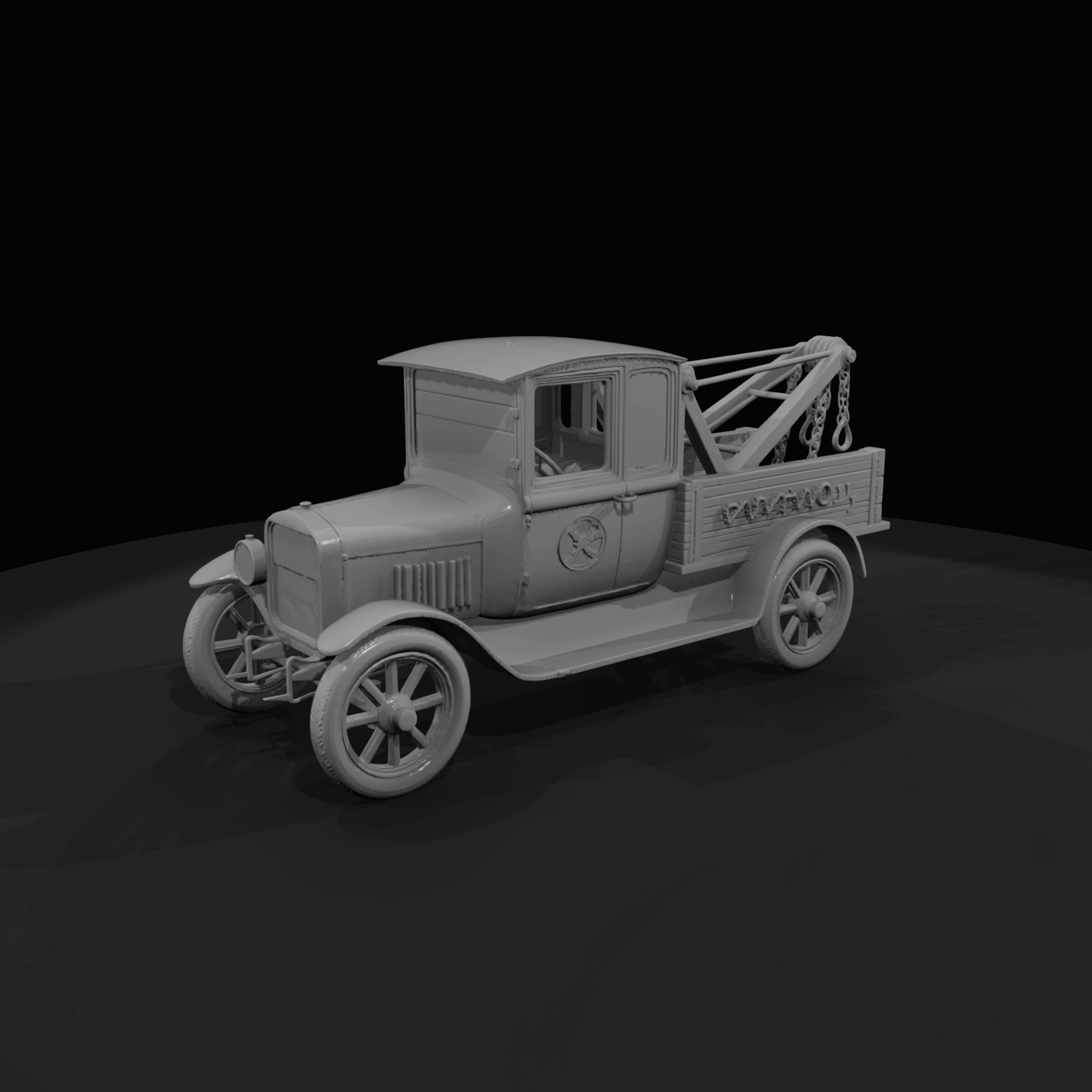 vintage tow truck / antique wrecker (Model T–era style)