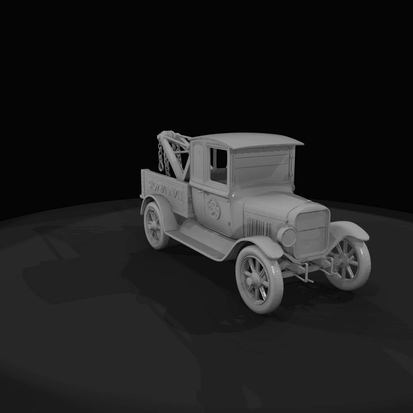 Model-T-era style tow truck / light pickup wrecker (1920s aesthetic)