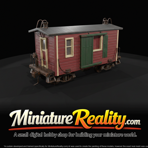historic wooden caboose or brake van (early-mid 20th century style)
