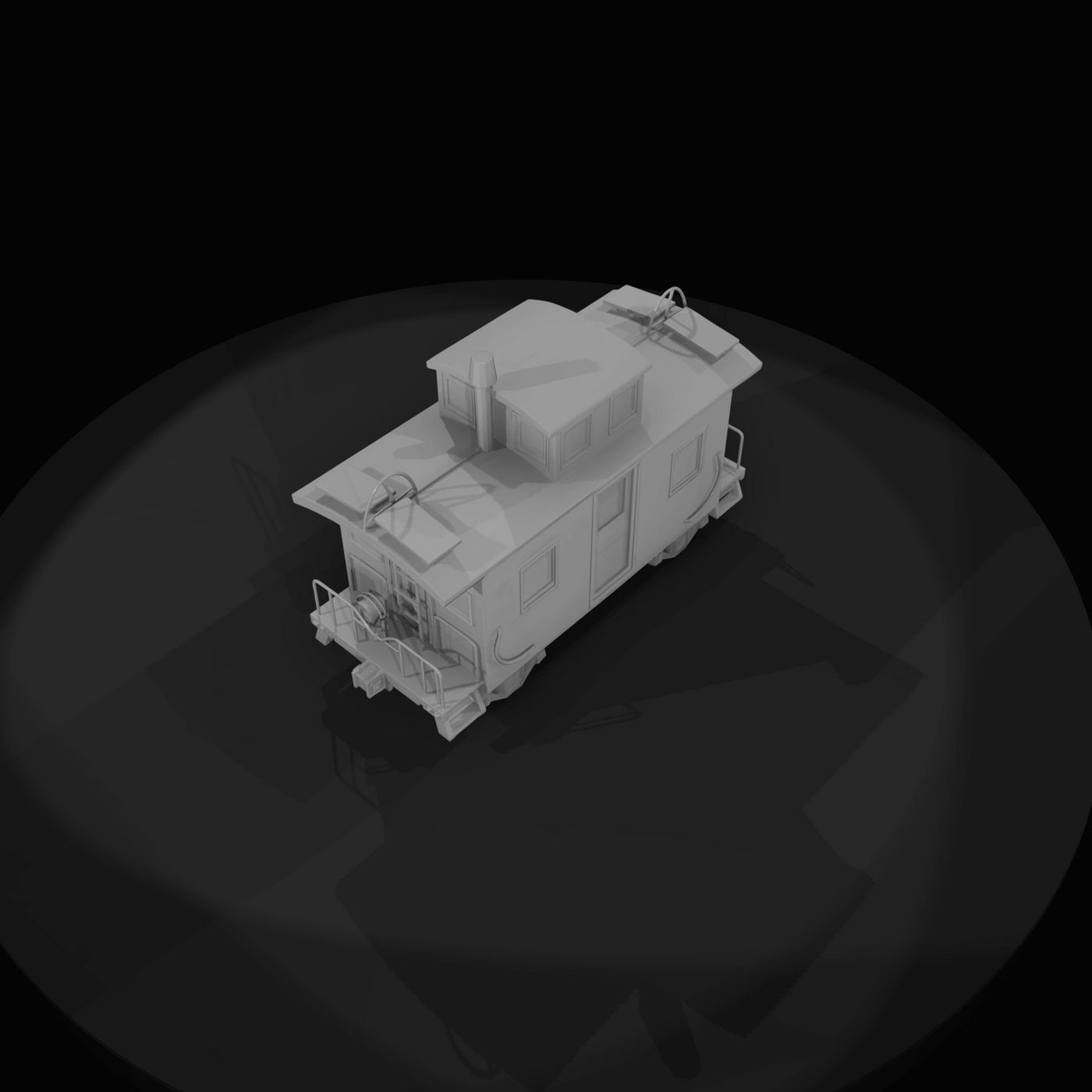railroad caboose (scale model)