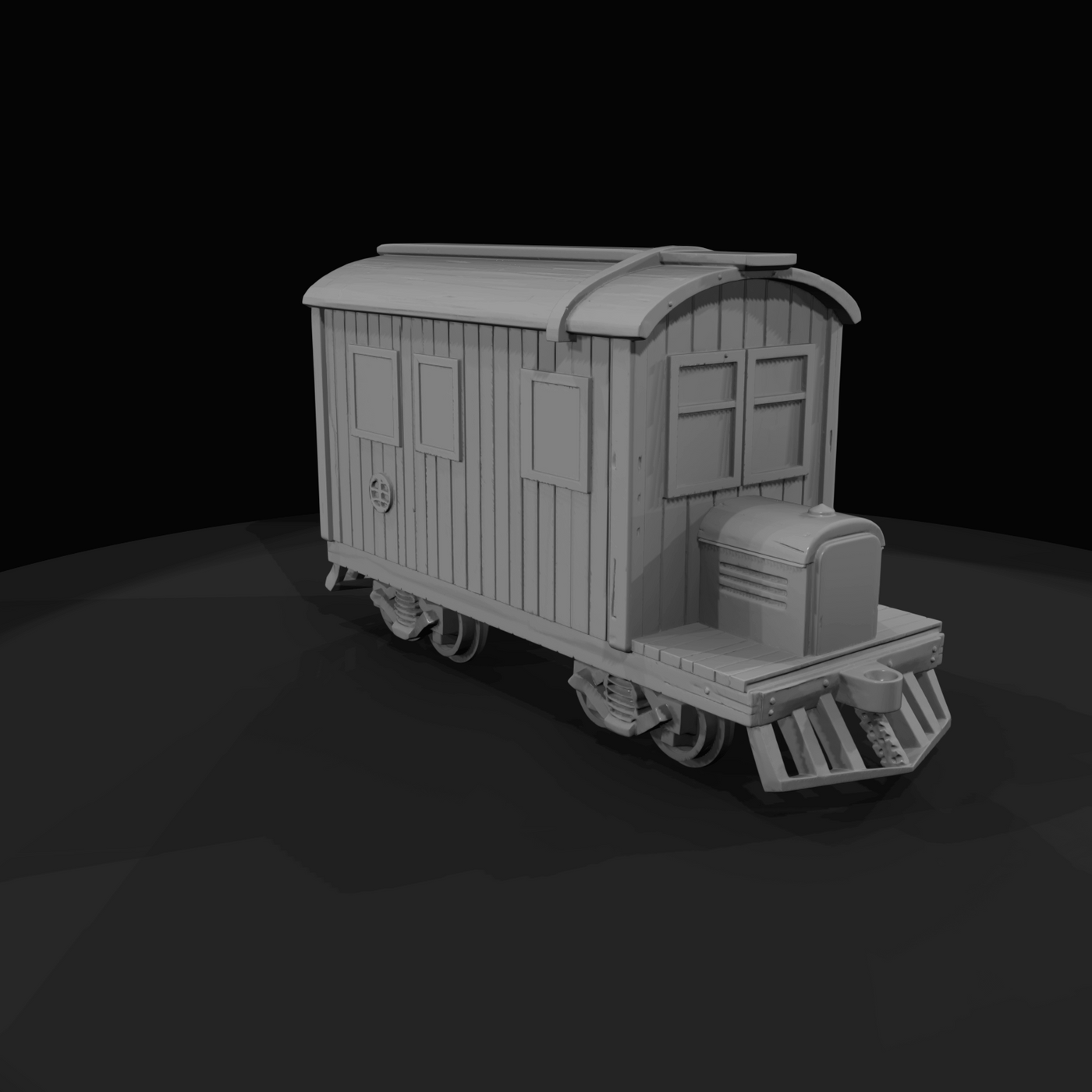 Track speeder railway inspection car with wooden body Static
